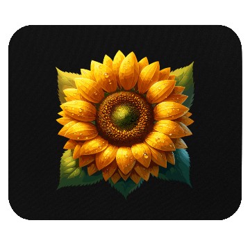 Discover Vibrant Sunflower With Dew Drops Mouse Pads