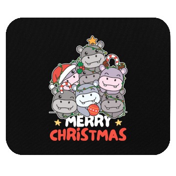 Discover Hippo Christmas Tree Merry Christmas Mouse Pads