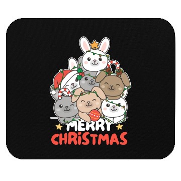 Discover Bunny Christmas Tree Merry Christmas Mouse Pads