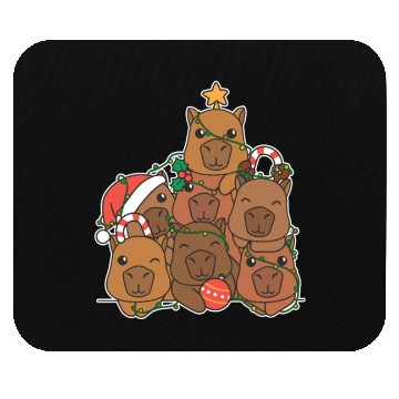 Discover Capybara Christmas Tree Funny Animal Christmas Mouse Pads