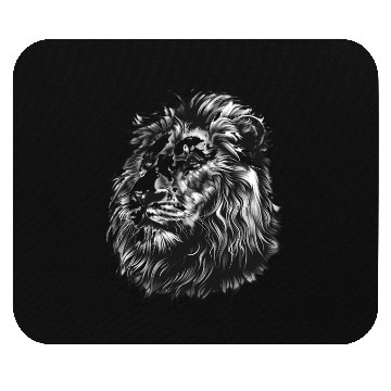 Discover Lion black and white Mouse Pads