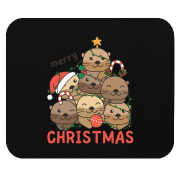 Discover Otter Christmas Tree Merry Christmas Mouse Pads