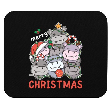 Discover Hippo Christmas Tree Merry Christmas Mouse Pads