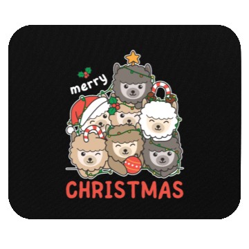 Discover Alpaca Christmas Tree Merry Christmas Mouse Pads