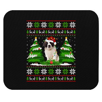 Discover Saint Bernard Dog Christmas Tree Lights Mouse Pads