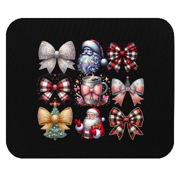 Discover Coquette Bow Santa Christmas Tree Cake Candy Mouse Pads