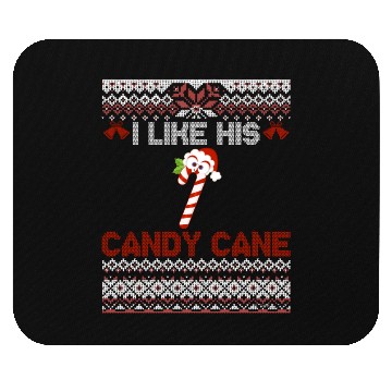 Discover I Like His Candy Cane Funny Couples Ugly Xmas Mouse Pads