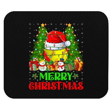 Discover Softball Christmas Mouse Pads