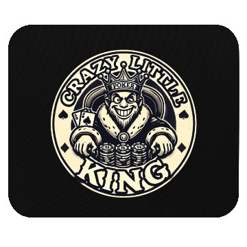 Discover Crazy little king poker design Mouse Pads
