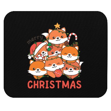 Discover Fox Christmas Tree Merry Christmas Mouse Pads