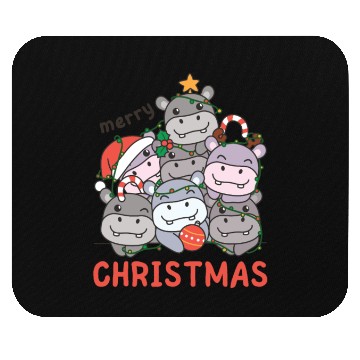 Discover Hippo Christmas Tree Merry Christmas Mouse Pads