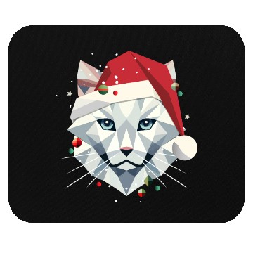 Discover Christmas cat as Santa in modern style Mouse Pads
