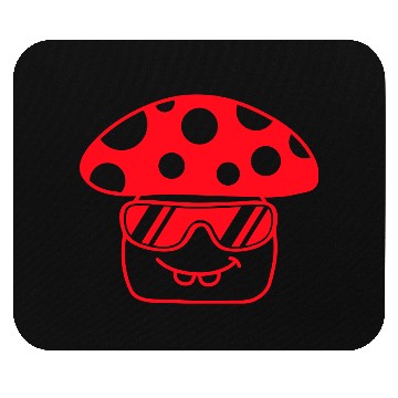 Discover Mushroom Sunglasses Red Dots Fly Agaric Fun Fungus Mouse Pads