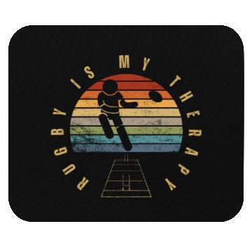 Discover Rugby Is My Therapy Funny Rugby Player Mouse Pads