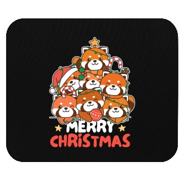 Discover Red Panda Christmas Tree Merry Christmas Mouse Pads