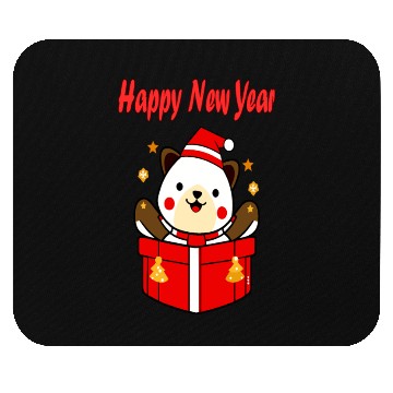 Discover Festive Teddy Bear New Year Design Mouse Pads
