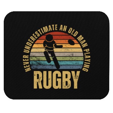 Discover Rugby Never Underestimate An Old Man Playing Rugby Mouse Pads