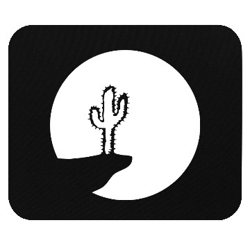 Discover Cactus Moon Evening Mountain Cliff Night Round Sun Mouse Pads