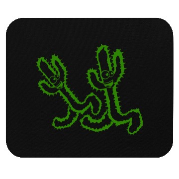 Discover 2 Happy Cacti Race Legs Run Fast Two Friends Team Mouse Pads