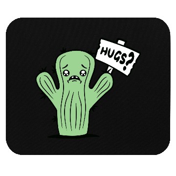 Discover Funny Cactus Sad Face Hugs Sign Lonely Cry Comic Mouse Pads