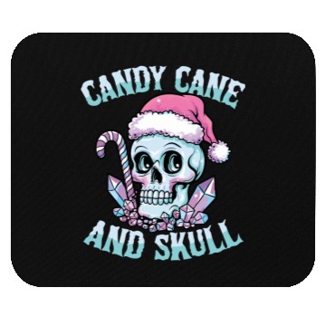Discover Candy Cane And Skull Pastel Goth Christmas Skull Mouse Pads