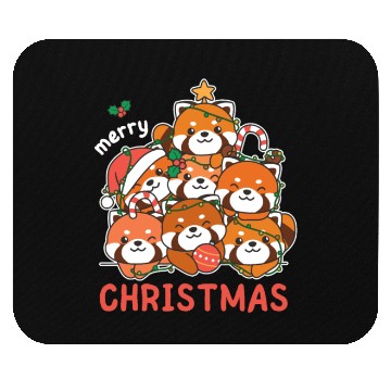 Discover Red Panda Christmas Tree Merry Christmas Mouse Pads
