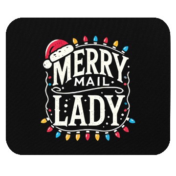 Discover Merry Mail Lady Christmas Santa Mouse Pads