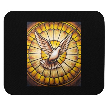Discover Stained Glass Dove in Flight - Peace & Spiritualit Mouse Pads