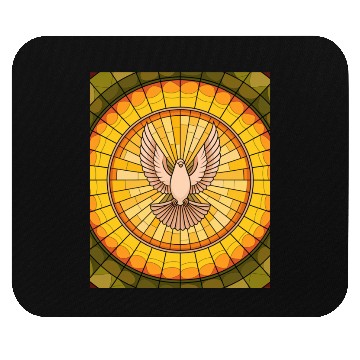 Discover Stained Glass Dove in Flight - Peace & Spiritualit Mouse Pads