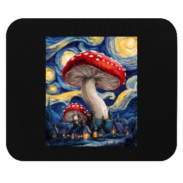 Discover Starry Night Mushroom Surreal Dreamscape nature Mouse Pads