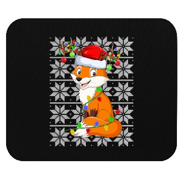 Discover Fox Reindeer Christmas Lights Mouse Pads