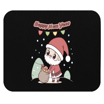 Discover Chibi Santa Happy New Year Celebration Mouse Pads