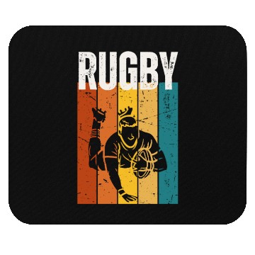 Discover Rugby Player Vintage Retro 70s Design Rugby Mouse Pads
