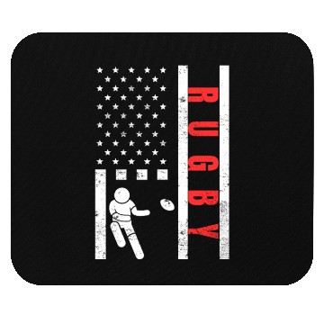 Discover Rugby Player Vintage US Flag Proud Rugby Mouse Pads