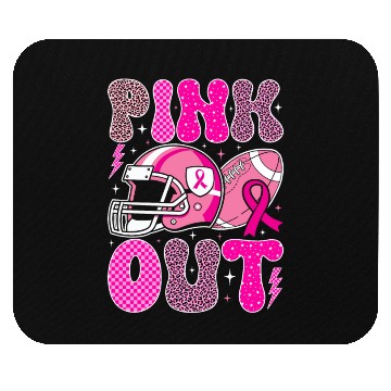 Discover Pink Out Breast Cancer Football Mom Girls Women Mouse Pads