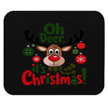 Discover Christmas Reindeer with Festive Ornaments Mouse Pads