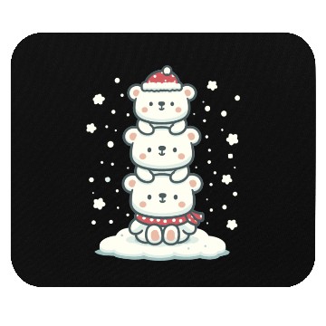 Discover Polar Bear Christmas Tree Funny Animal Xmas Mouse Pads