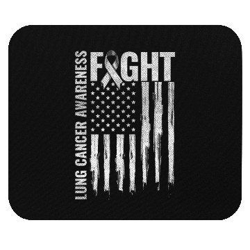 Discover Lung Cancer Awareness White Ribbon Fight USA Flag Mouse Pads