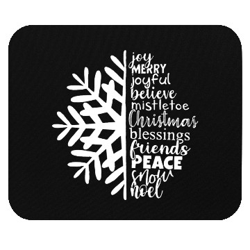 Discover Christmas Snowflake with Joyful Words Mouse Pads