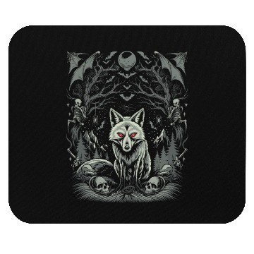 Discover Dark Cottagecore Mystic Wolf Amidst Gothic Forest Mouse Pads