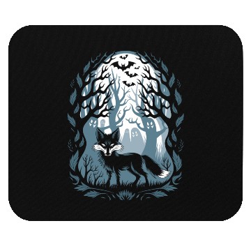 Discover Dark Cottagecore Forest with Fox and Ghosts Mouse Pads