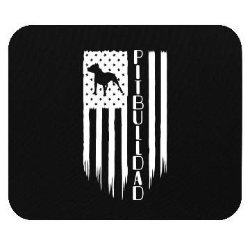 Discover Dog Dad Mouse Pads, Pitbull Dad, American US Flag Gi