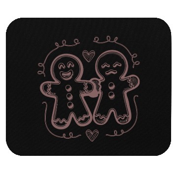 Discover Loveable Gingerbread Couple Mouse Pads