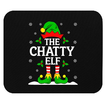 Discover The Chatty Elf - Funny Christmas Design Mouse Pads