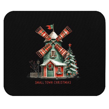 Discover Small Town Christmas Windmill Mouse Pads