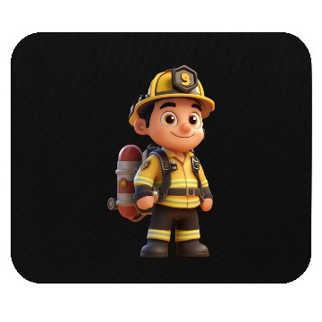 Discover Friendly Firefighter Cartoon Character Mouse Pads