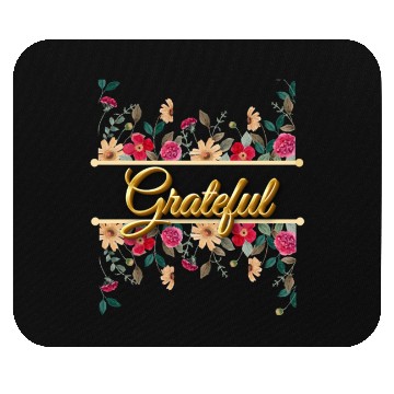 Discover Grateful Floral, Thanksgiving Female Design Mouse Pads