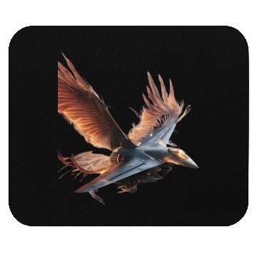 Discover Sky Fighter with Phoenix Wings" Mouse Pads