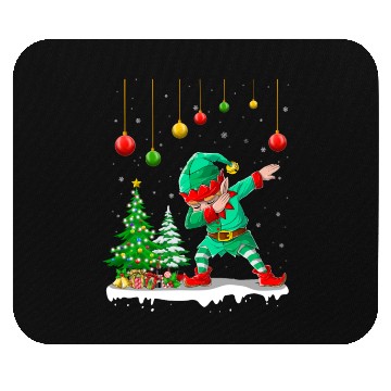 Discover Dabbing Elf Christmas Tree Lights Xmas Family Mouse Pads