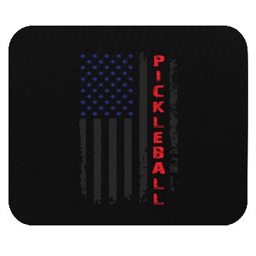 Discover Pickleball US Flag in Black Mouse Pads